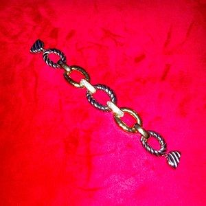gold and silver linked bracelet